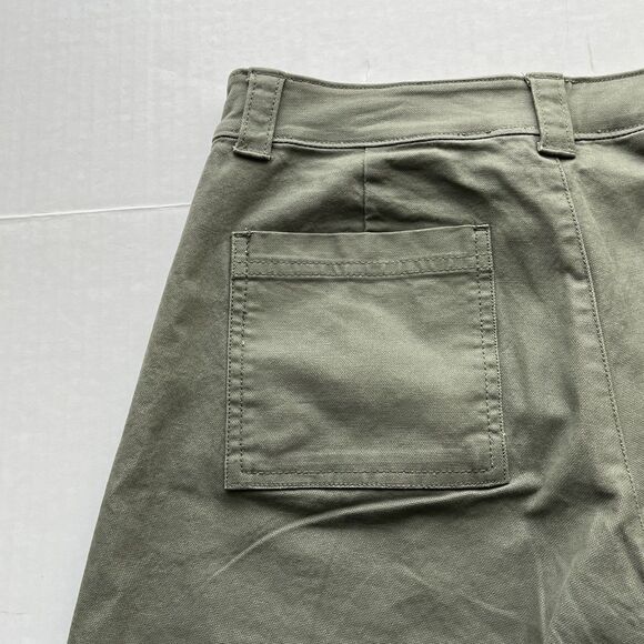 Old Navy High Waisted Barrel Leg Ankle Pants Canvas Size 4 Petite Stone Wall - Picture 9 of 13